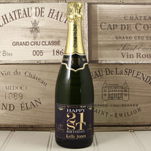 Load image into Gallery viewer, Single Bottle of Champagne with Printed 21st Birthday Label
