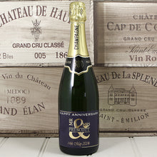 Load image into Gallery viewer, Single Bottle of Champagne with Printed Anniversary Label
