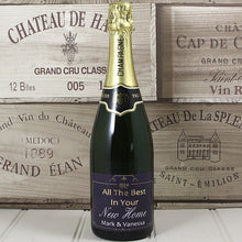 Load image into Gallery viewer, Single Bottle of Champagne with Printed New Home Label
