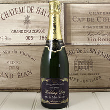 Load image into Gallery viewer, Single Bottle of Champagne with Printed Wedding Label
