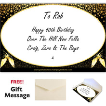 Load image into Gallery viewer, Single Champagne Bottle With A Printed Label, 2 Glasses &amp; Lasered Triple Wooden Box- 40th Birthday
