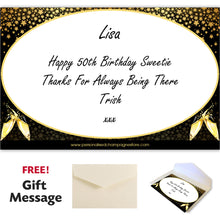 Load image into Gallery viewer, Single Champagne Bottle With A Printed Label, 2 Glasses &amp; Lasered Triple Wooden Box- 50th Birthday
