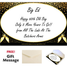 Load image into Gallery viewer, Single Champagne Bottle With A Printed Label, 2 Glasses &amp; Lasered Triple Wooden Box- 60th Birthday
