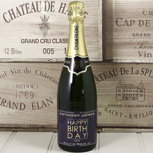 Load image into Gallery viewer, Single Bottle of Champagne with Printed Birthday Label
