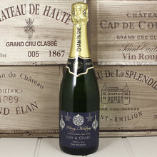 Load image into Gallery viewer, Single Bottle of Champagne with Printed Christmas Label
