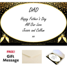Load image into Gallery viewer, Single Champagne Bottle With A Printed Label, 2 Glasses &amp; Lasered Triple Wooden Box- Fathers Day
